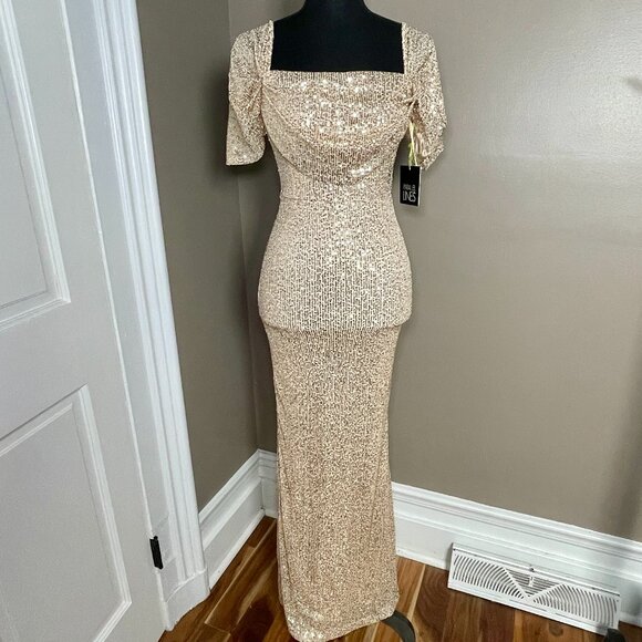 ASOS / PARALLEL LINES Champagne Sequin Dress - Picture 2 of 9